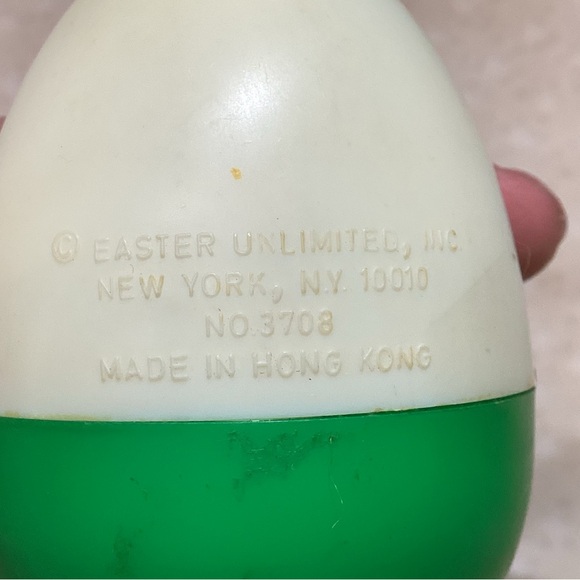 Vintage Easter Unlimited Egg Plastic Toy Bunny Face Wheels Made in Hong Kong - Picture 4 of 7